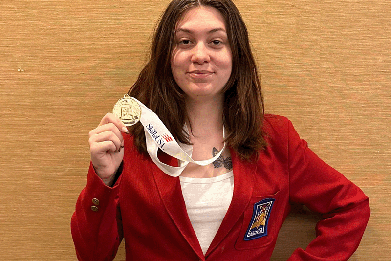 Nevaeh Heverling placed first in the SkillsUSA Prepared Speech category