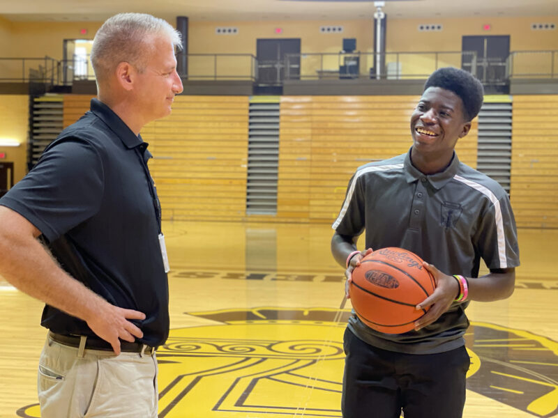 Milton Hershey School senior Soloman Gbodi participates in the 2021 Spartan Internship program with Athletics