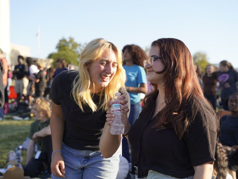 Milton Hershey School special chapel event with Blessing Offor and female students in attendance.