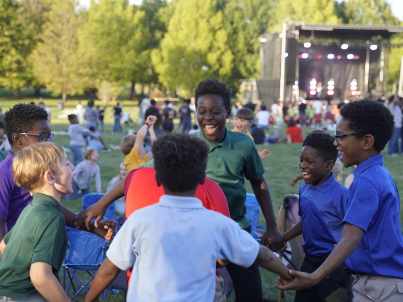 Milton Hershey School special chapel event with Blessing Offor and male students in attendance.