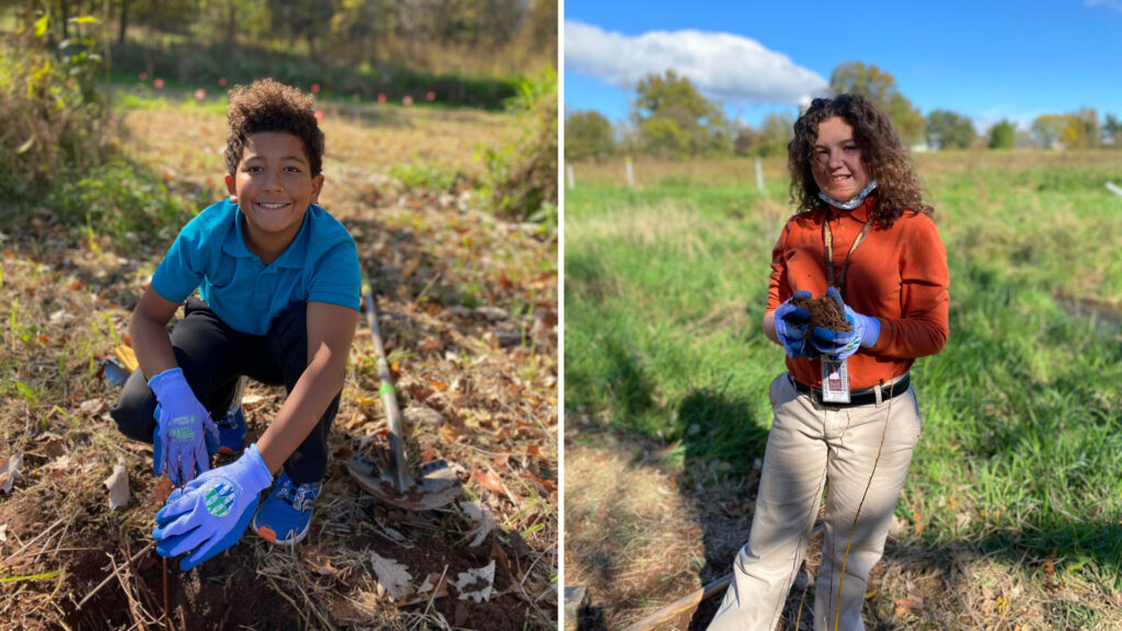 Milton Hershey School students plant trees on MHS campus as a STEAM project