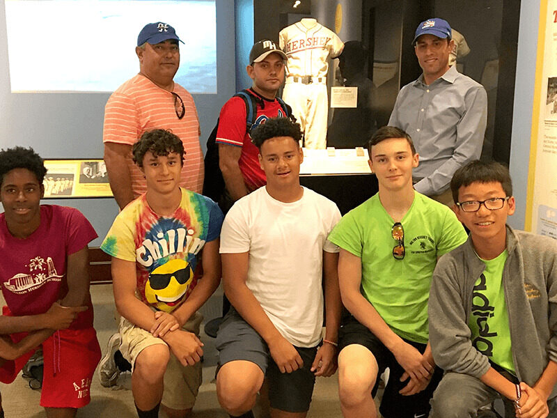 Milton Hershey School baseball players go to The Hershey Story museum to learn about Mr. Hershey's roots in Cuban baseball.