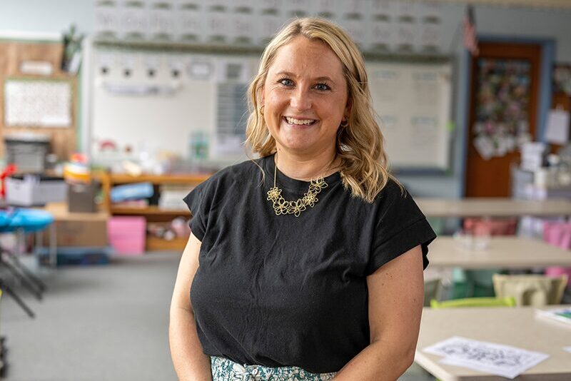 Elementary school teacher in the classroom