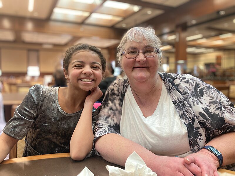 Aaliyah Cuttino and her grandmother enjoy family weekend at Milton Hershey School.
