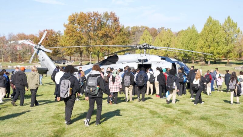 U.S. Navy Helicopter Pilot Visits Students at Milton Hershey School